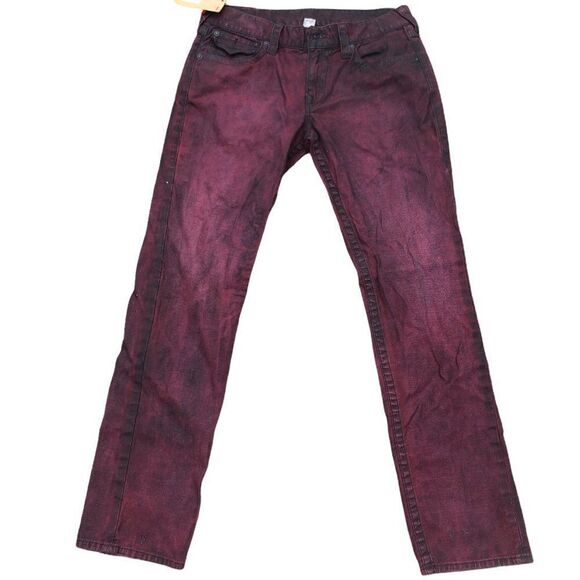 Brand New True Religion Jeans Size 32 STRAIGHT BIG T Red - Picture 4 of 11